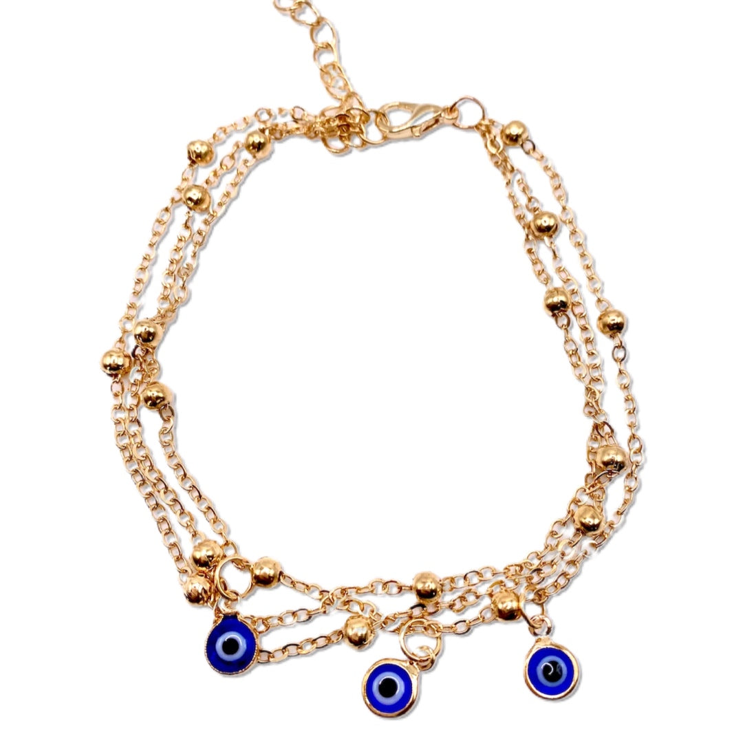 “Heavily Protected” No Evil Eye Anklet