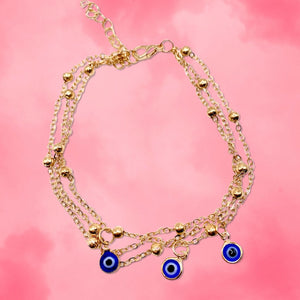 “Heavily Protected” No Evil Eye Anklet